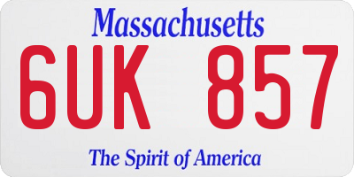 MA license plate 6UK857