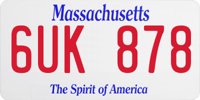 MA license plate 6UK878