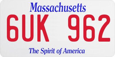 MA license plate 6UK962