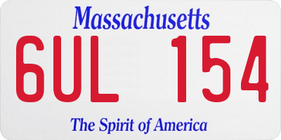 MA license plate 6UL154