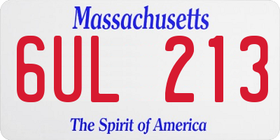MA license plate 6UL213