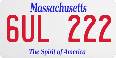 MA license plate 6UL222
