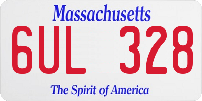 MA license plate 6UL328