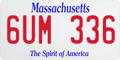MA license plate 6UM336