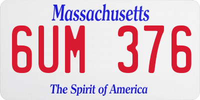 MA license plate 6UM376
