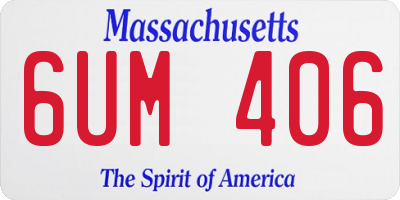 MA license plate 6UM406