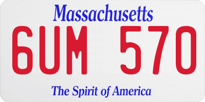 MA license plate 6UM570