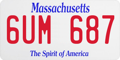 MA license plate 6UM687