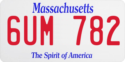 MA license plate 6UM782