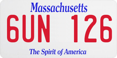 MA license plate 6UN126