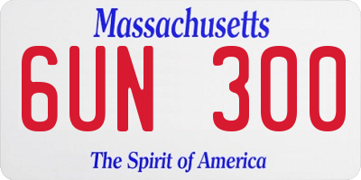 MA license plate 6UN300