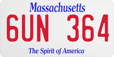 MA license plate 6UN364