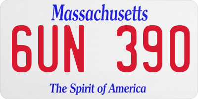MA license plate 6UN390