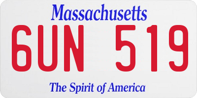 MA license plate 6UN519