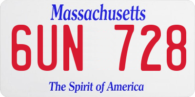 MA license plate 6UN728