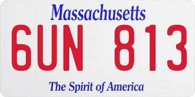 MA license plate 6UN813