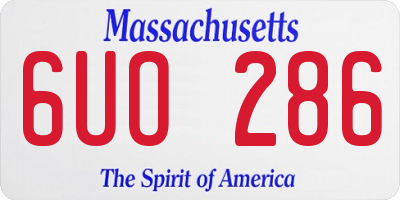 MA license plate 6UO286