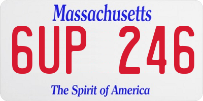MA license plate 6UP246