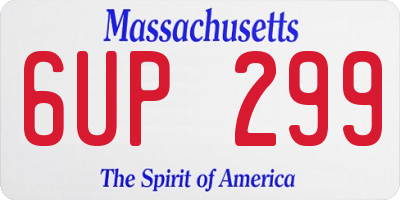 MA license plate 6UP299