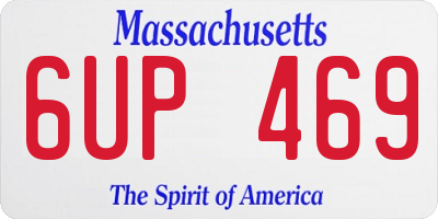 MA license plate 6UP469