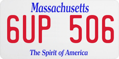 MA license plate 6UP506
