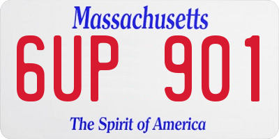 MA license plate 6UP901
