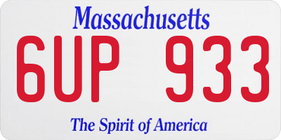 MA license plate 6UP933