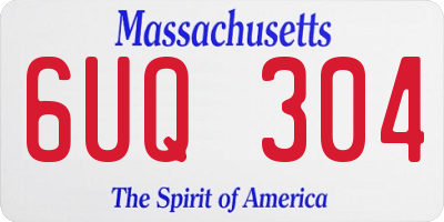 MA license plate 6UQ304