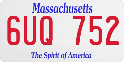 MA license plate 6UQ752