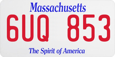MA license plate 6UQ853