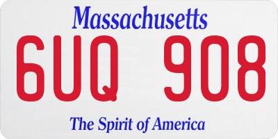 MA license plate 6UQ908