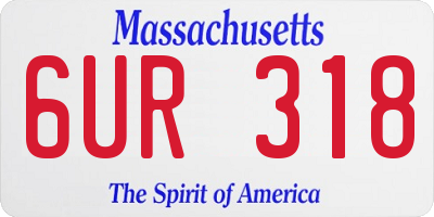 MA license plate 6UR318