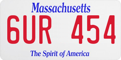 MA license plate 6UR454
