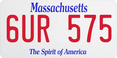 MA license plate 6UR575