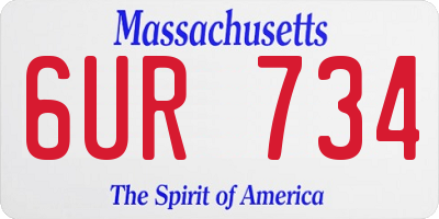 MA license plate 6UR734