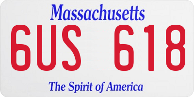 MA license plate 6US618
