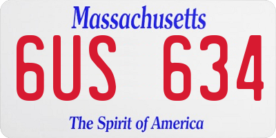 MA license plate 6US634