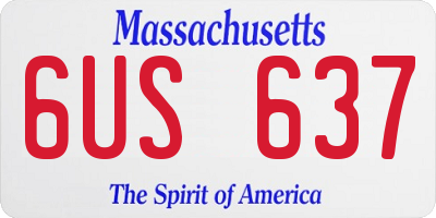 MA license plate 6US637