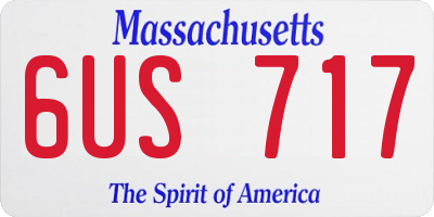MA license plate 6US717