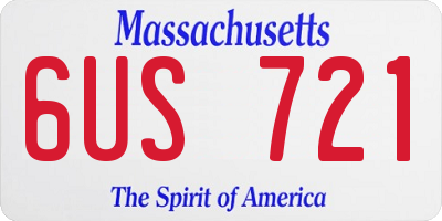MA license plate 6US721