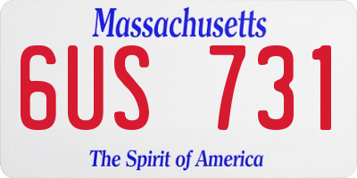 MA license plate 6US731