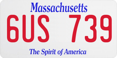 MA license plate 6US739