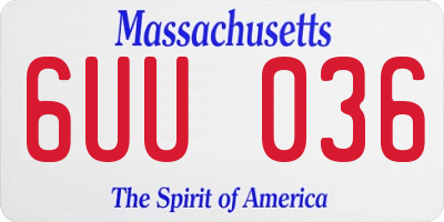 MA license plate 6UU036