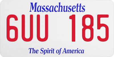 MA license plate 6UU185