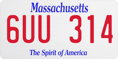 MA license plate 6UU314
