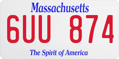 MA license plate 6UU874