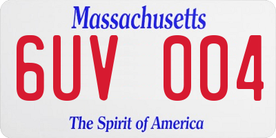 MA license plate 6UV004