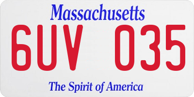 MA license plate 6UV035
