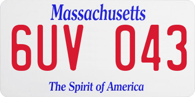 MA license plate 6UV043