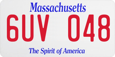 MA license plate 6UV048